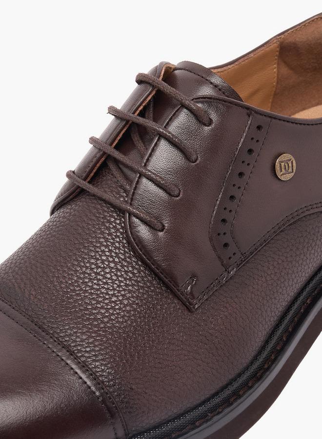 DUCHINI Men Leather Lace-Up Derby Shoes - Image 4