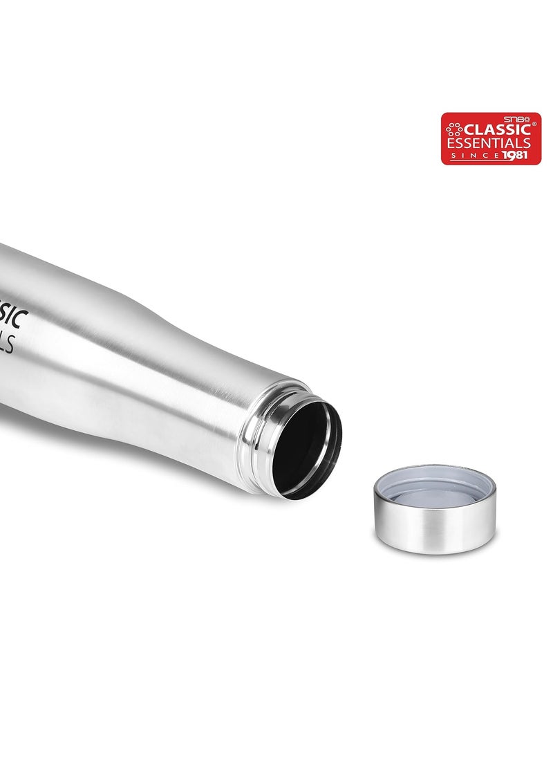 Classic Essentials CLASSIC ESSENTIALS Single Walled Stainless Steel Fridge Water Bottle 1000ml Leak Proof Thunder Office Bottle Hiking Treking Bottle Travel Bottle Silver 6  - Image 3