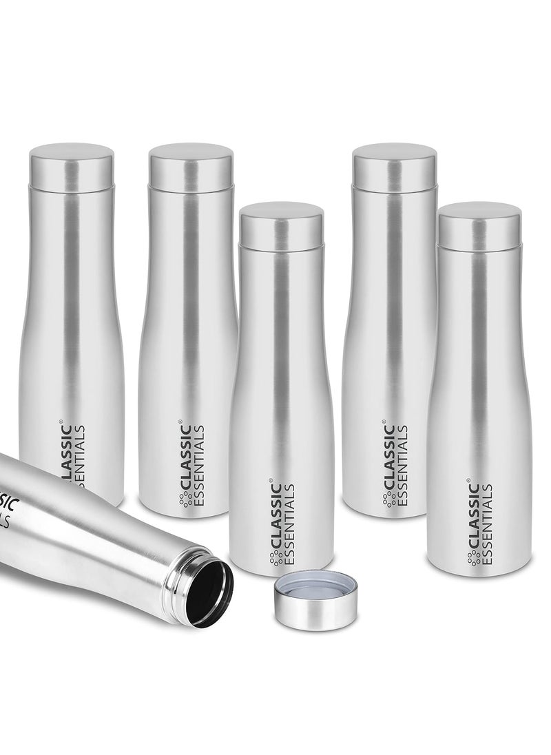 Classic Essentials CLASSIC ESSENTIALS Single Walled Stainless Steel Fridge Water Bottle 1000ml Leak Proof Thunder Office Bottle Hiking Treking Bottle Travel Bottle Silver 6  - Image 1