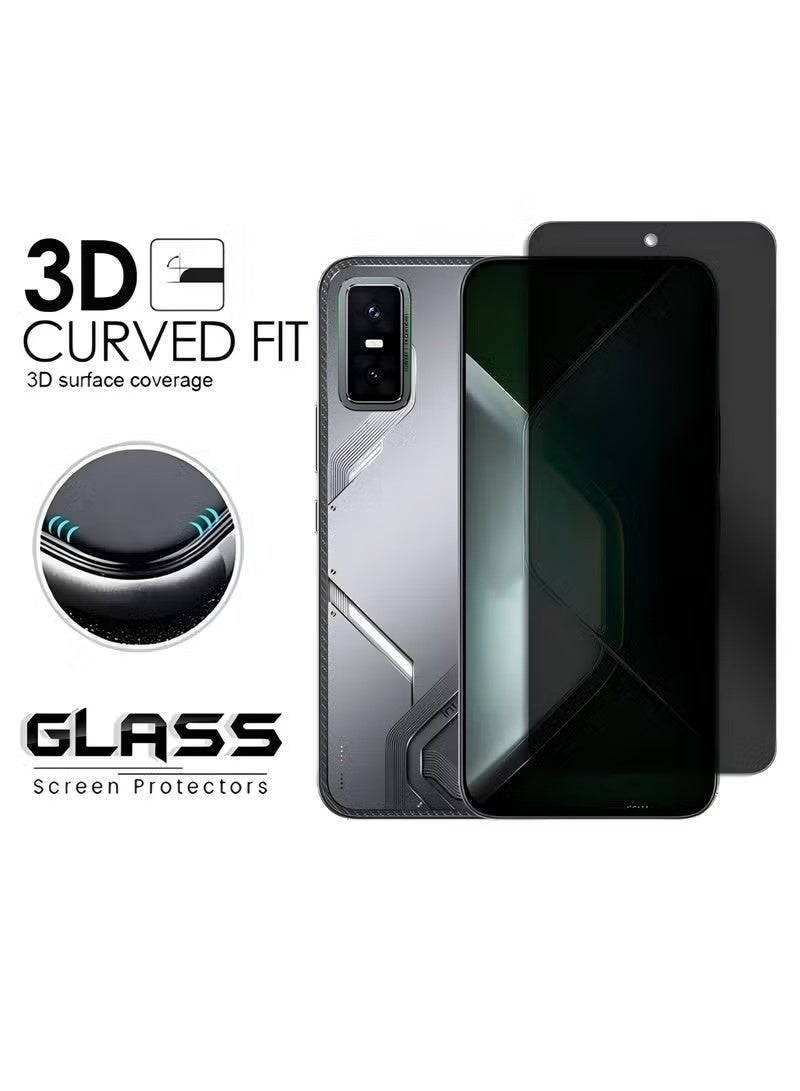 SNBFA 3 في 1 لـ Infinix GT30 pro 5G حماية الشاشة الخصوصية مع فيلم عدسة الكاميرا ، الزجاج المقوى المضاد للتجسس ، فيلم حماية الشاشة المضادة للخدش - Image 2
