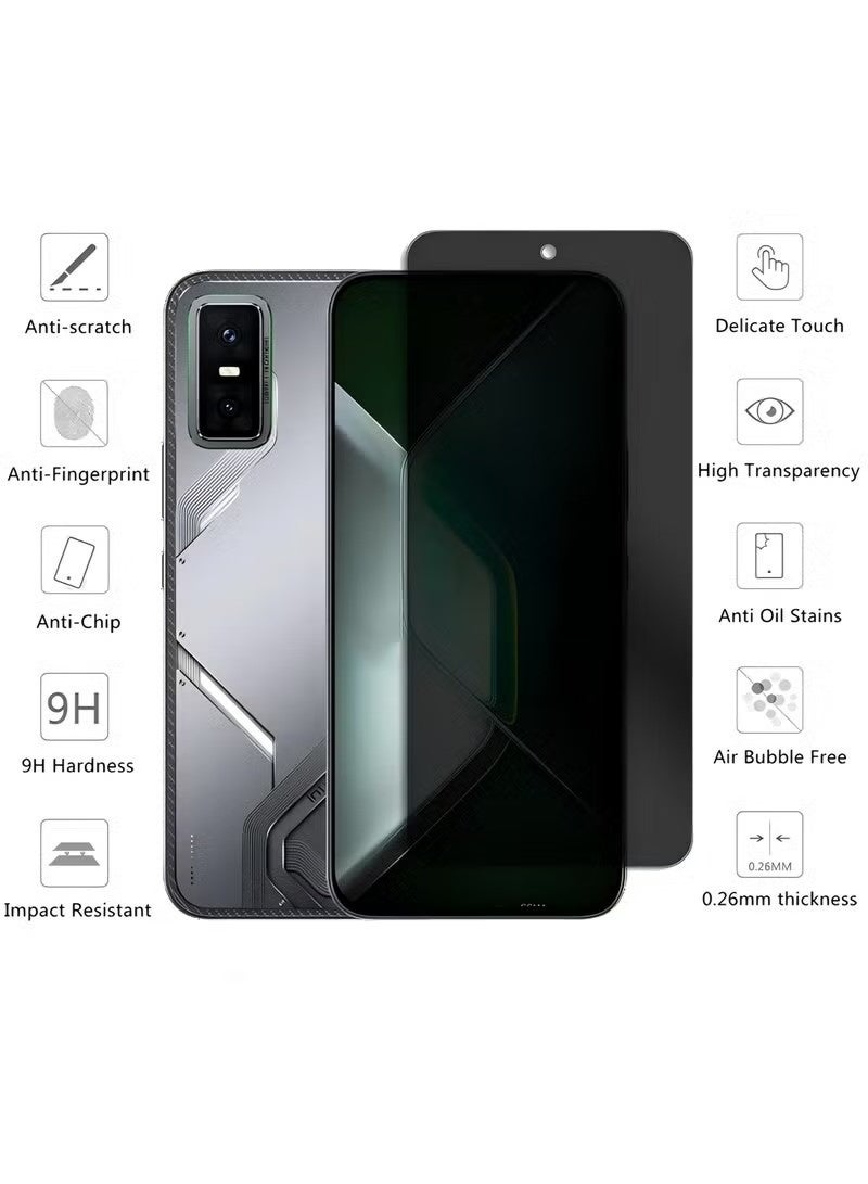 SNBFA 3 في 1 لـ Infinix GT30 pro 5G حماية الشاشة الخصوصية مع فيلم عدسة الكاميرا ، الزجاج المقوى المضاد للتجسس ، فيلم حماية الشاشة المضادة للخدش - Image 3