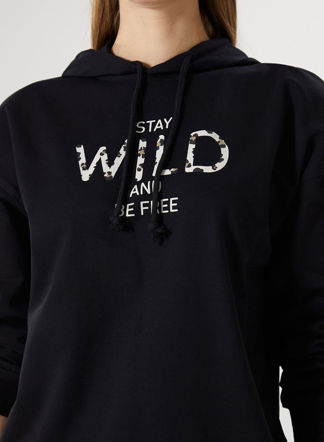 LC WAIKIKI Hooded Printed Women's Sweatshirt Tunic - Image 2