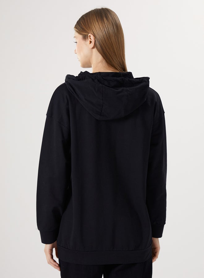 LC WAIKIKI Hooded Printed Women's Sweatshirt Tunic - Image 3