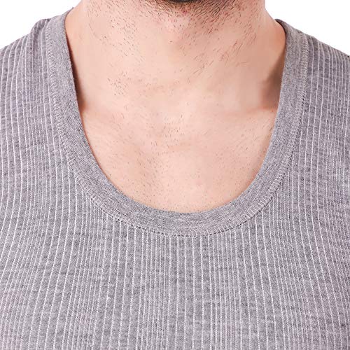 HAP Poly Cotton Men's Quilted Thermal Top/Light Grey/Sleeveless/Mega Top/Vest/Premium Winter Innerwear/Pack of 2_M, Fitted - Image 5