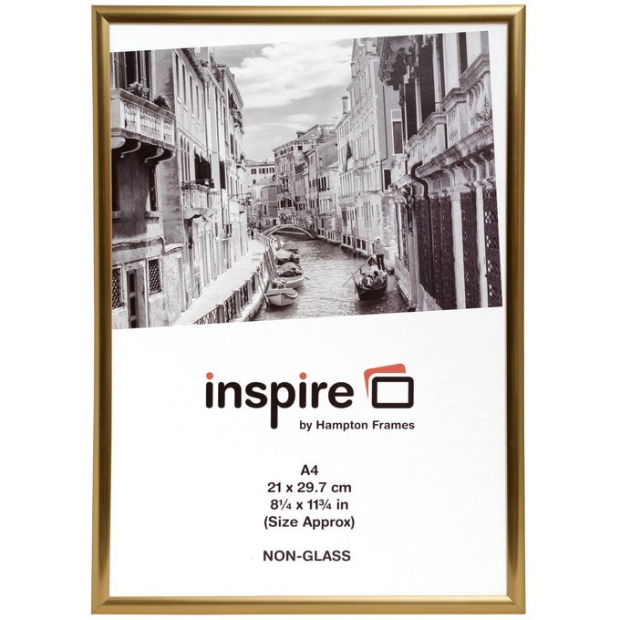 A4 CERTIFICATE FRAME 21X297CM GOLD PACK OF 1 ACRYLIC FRONT BACKLOADER DESIGN FREESTANDING OR WALL MOUNT FOR HOME OR OFFICE DISPLAY