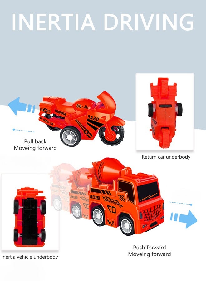 GROIC 8 Pcs Small Construction Vehicles Toys, Construction Vehicles Trucks Kids Birthday Gifts Play Vehicle Toys for Toddlers, Mini Car Toys Set Die Cast Engineering Excavator Digger Push Trucks - Red - Image 3
