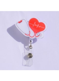 Nur Medikal Giyim Nur Medical Clothing Stethoscope Heart Patterned Yoyo Name Badge AKS YKS 028  - Image 5
