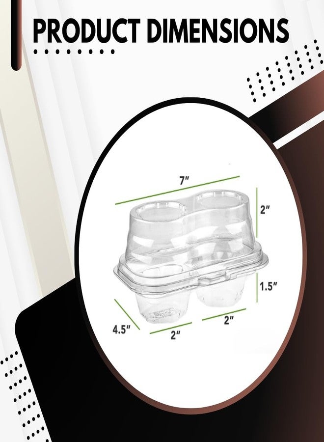 Green Direct 2 Compartment Disposable Cupcake Containers | Clear Cupcake Boxes Airtight | Stackable Cupcake Holders With Lid | Cupcake Plastic Containers Dome Cupcake Carrier BPA Free 10 - Image 2