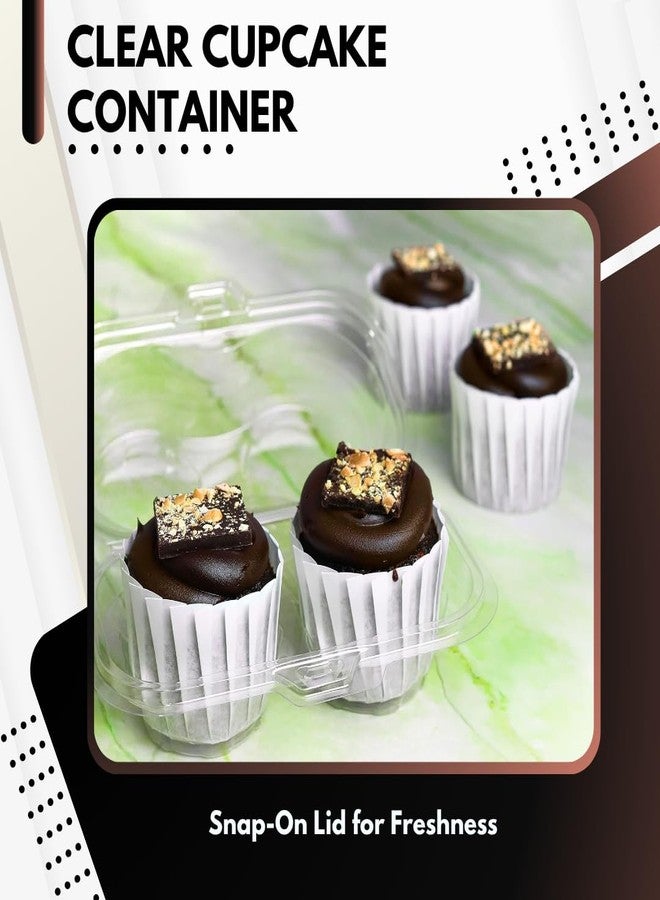 Green Direct 2 Compartment Disposable Cupcake Containers | Clear Cupcake Boxes Airtight | Stackable Cupcake Holders With Lid | Cupcake Plastic Containers Dome Cupcake Carrier BPA Free 10 - Image 4