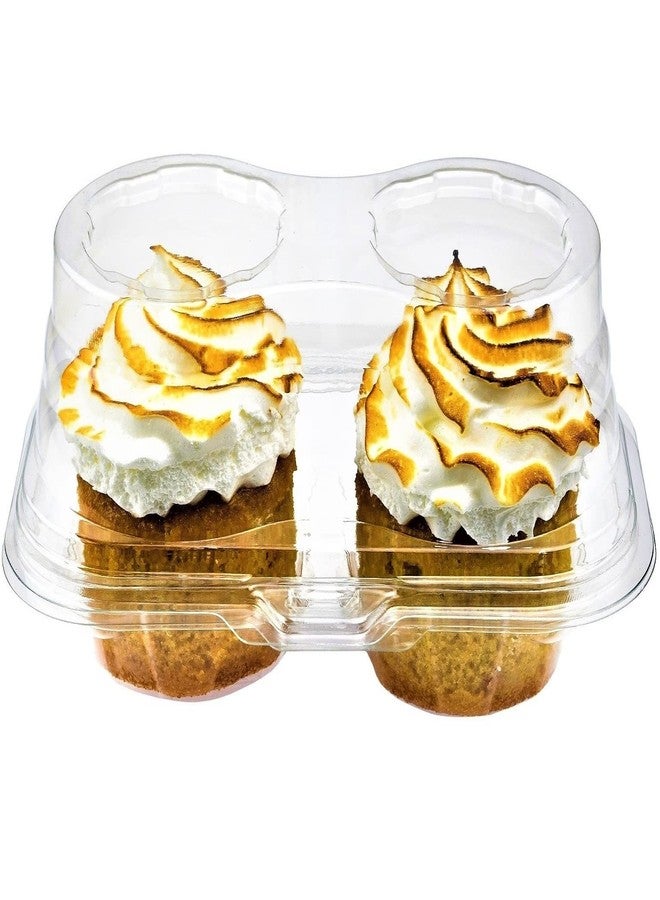 Green Direct 2 Compartment Disposable Cupcake Containers | Clear Cupcake Boxes Airtight | Stackable Cupcake Holders With Lid | Cupcake Plastic Containers Dome Cupcake Carrier BPA Free 10 - Image 1