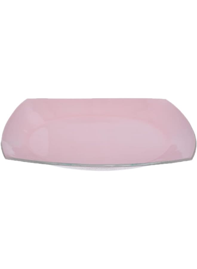 Rosa By Fathy Mahmoud High Quality Glass Plate, 28 * 28Cm - Quadrado Rose - Image 1