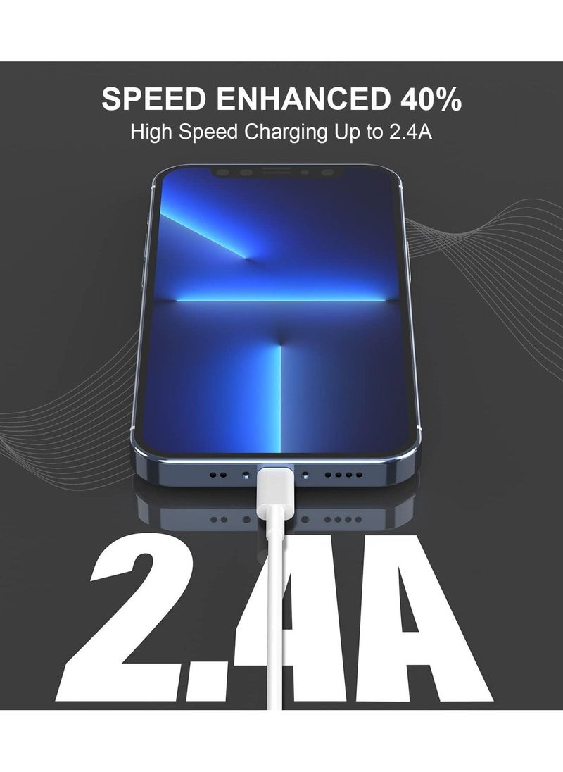 2pack 2M iPhone Charger, [Apple MFi Certified] Long iPhone Charger Cord 10 ft, Apple Lightning to USB Cable, 10 Foot Fast Charging Cords for iPhone Charger 14/13/12/11/13 Pro/13 Max/X/XS/XR/XS - Image 3
