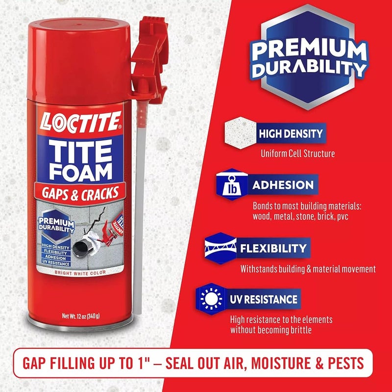 لوكتيت 1 LOCTITE مانع تسرب رغوي يتمدد للشقوق والفجوات، 12 أونصة - Image 3