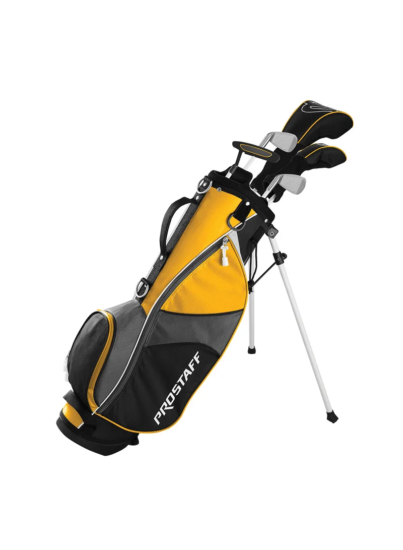 Wilson Golf Pro Staff Junior Game Improvement Medium Club Set for Children from 8-11 Years, Body Size 127-142 cm, Right-Handers, Graphite, Including Carrybag, Yellow