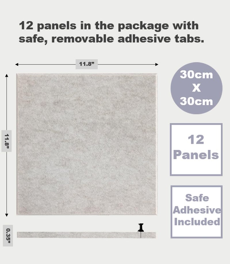 DECORITA Large Cork Board Alternative | Felt Wall Tiles (12-Pack) | Aesthetic Felt Bulletin Board for Office, Home & Classroom | Office Wall Decor for Women | Pin Boards Bulletin Board Tiles | Ivory - Image 3