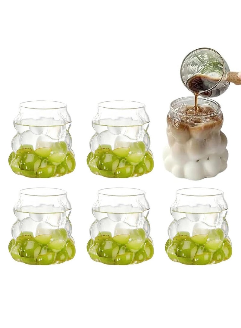 Coffee Glass - 90 ml Set of 6 Grape Cups - Cocktail and Cold-Hot Coffee Glass, Drinking Reusable Aesthetic Cups for Water - Image 1