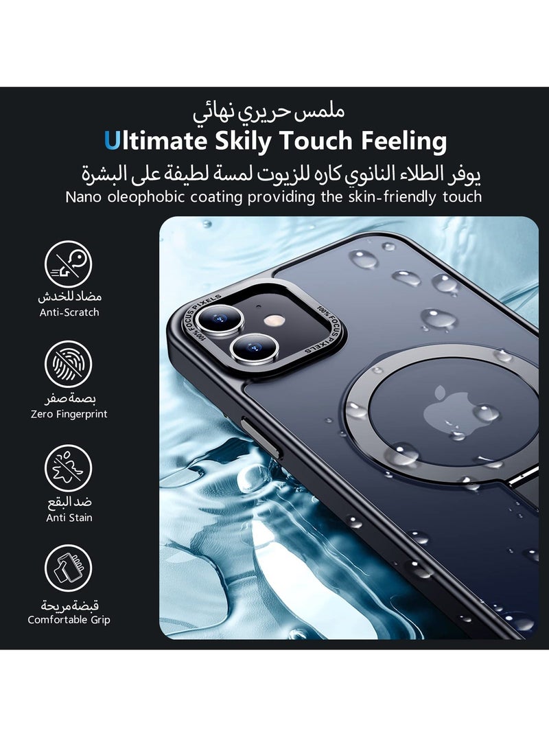 TEAM LUXURY iPhone 11 Magnetic Case with Invisible Stand, Compatible with MagSafe Shockproof Protection Cover, Translucent Matte Slim Phone Case with Magnet for Apple 11 (2019)(Black)  - Image 5