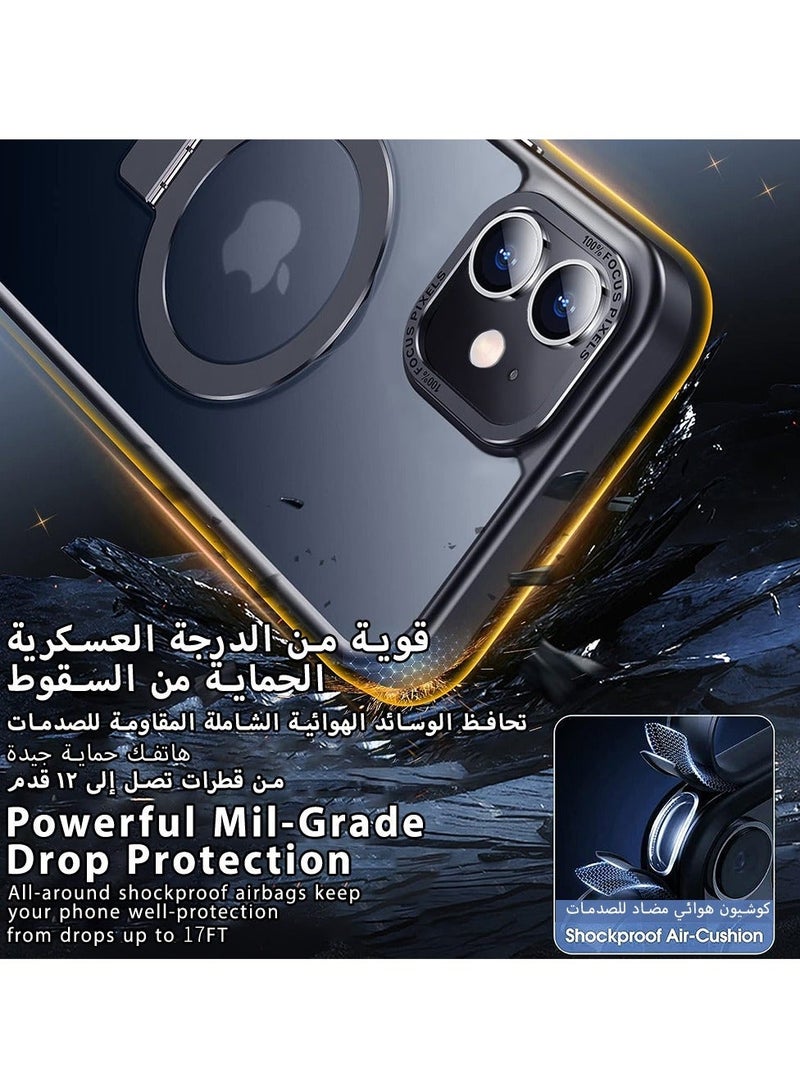 TEAM LUXURY iPhone 11 Magnetic Case with Invisible Stand, Compatible with MagSafe Shockproof Protection Cover, Translucent Matte Slim Phone Case with Magnet for Apple 11 (2019)(Black)  - Image 3