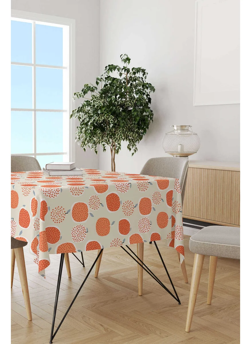 كانغو هوم White Yellow Lemon Patterned Digital Printed Tablecloth OYTYK926-MS