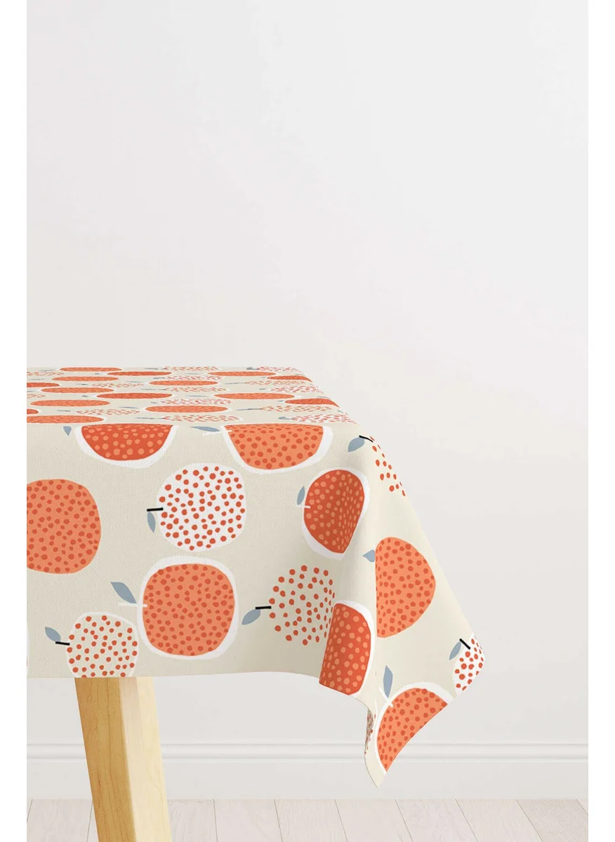 كانغو هوم White Yellow Lemon Patterned Digital Printed Tablecloth OYTYK926-MS