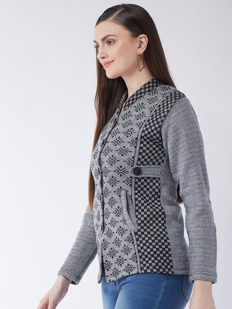 Pivl Women's Long Winter Acrylic Blend Sweater_Grey_L||Winterwear|| - Image 4