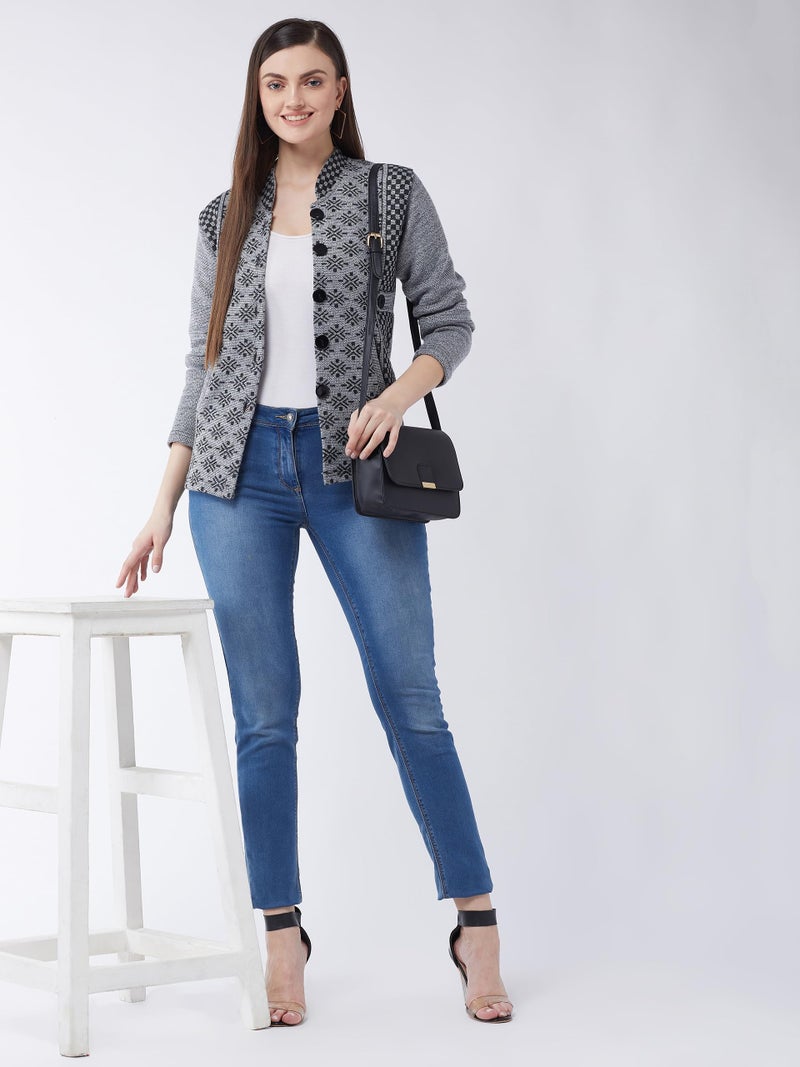 Pivl Women's Long Winter Acrylic Blend Sweater_Grey_L||Winterwear|| - Image 3