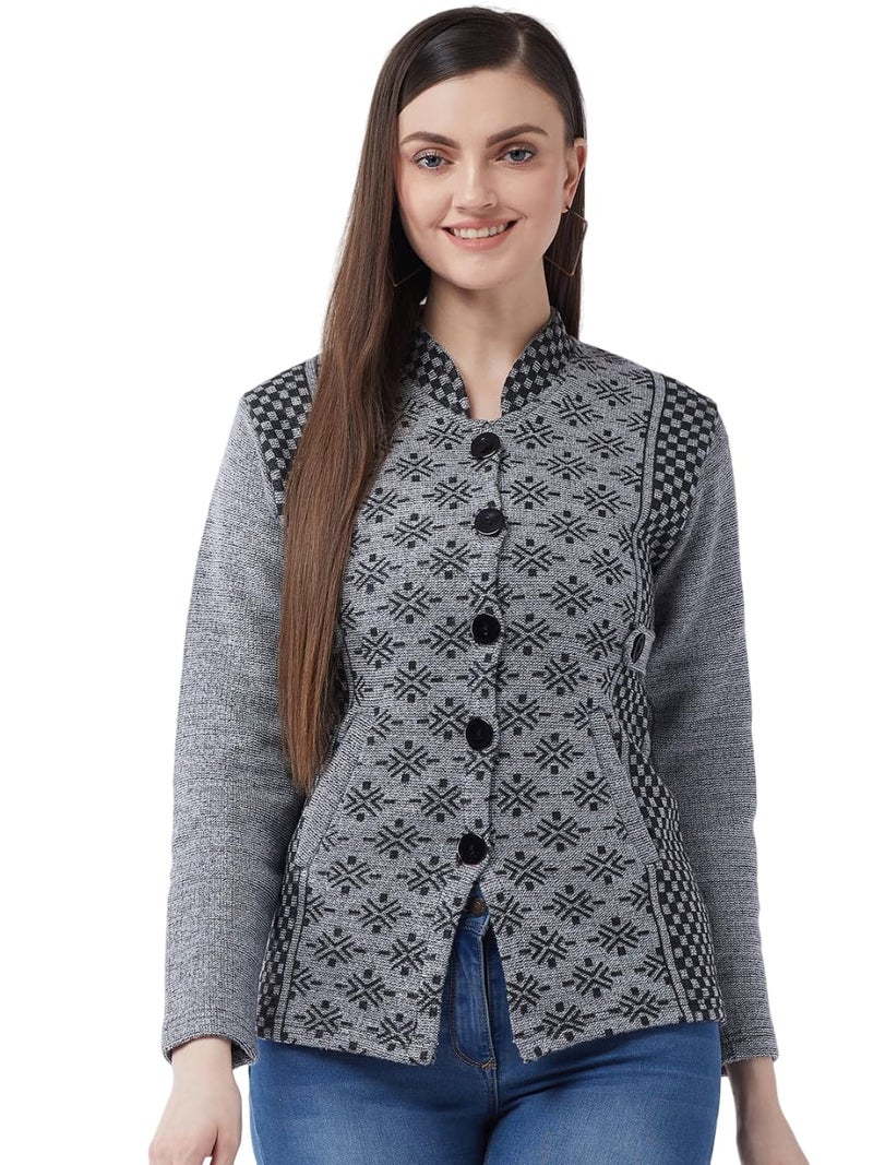 Pivl Women's Long Winter Acrylic Blend Sweater_Grey_L||Winterwear|| - Image 2