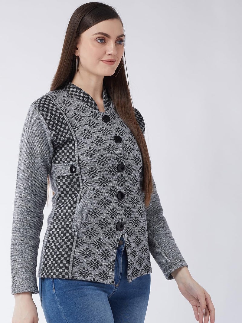 Pivl Women's Long Winter Acrylic Blend Sweater_Grey_L||Winterwear|| - Image 5