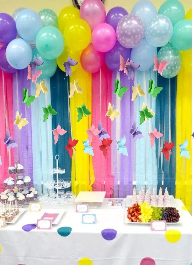 zilue Butterfly Banner Decorative Paper Garland for Wedding Baby Shower Birthday Theme Decor 110 Inches Pack of 2 Pieces Mix Color - Image 4