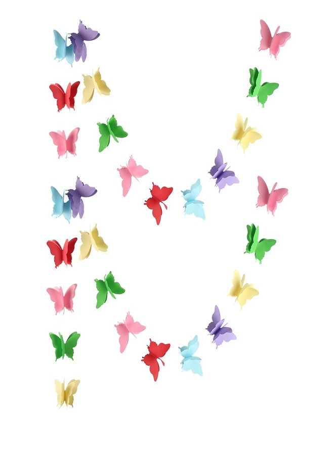 zilue Butterfly Banner Decorative Paper Garland for Wedding Baby Shower Birthday Theme Decor 110 Inches Pack of 2 Pieces Mix Color - Image 1