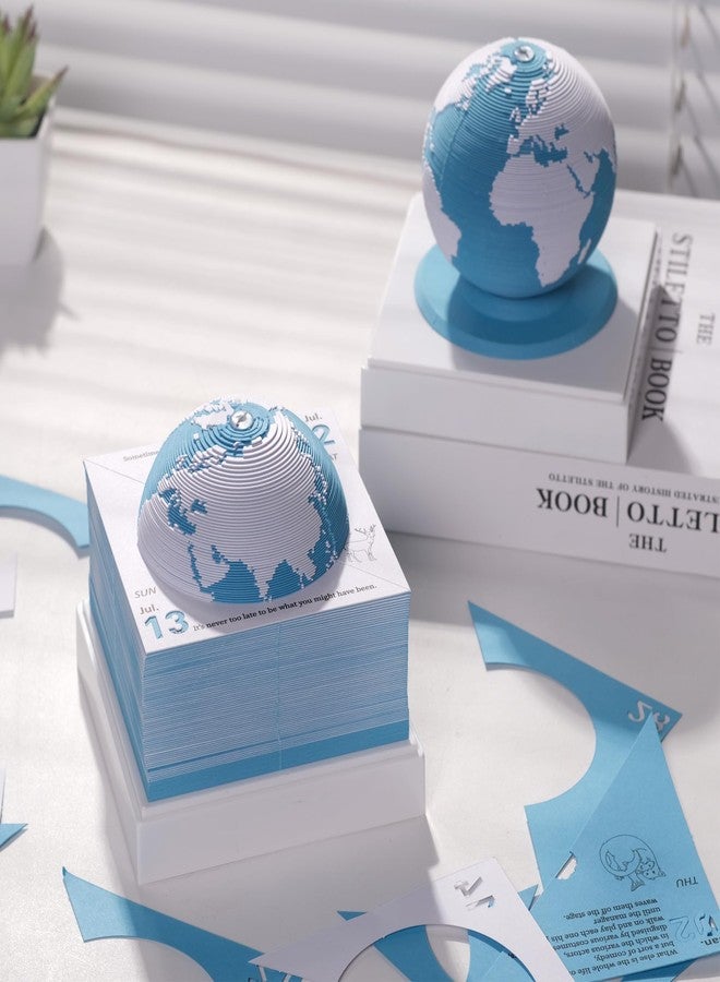 QIMOND تقويم تايم بيس لعام 2026، مفكرة ثلاثية الأبعاد على شكل أرض قابلة للتمزيق، تقويم تخطيط لمدة 365 يومًا مع غطاء بلاستيكي شفاف مقاوم للغبار، هدية عيد الميلاد ورأس السنة الجديدة - Image 2