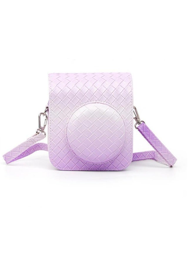 General Applicable to instant mini12 gradient braided pattern camera bag single shoulder protective case photography camera case storage bag  - Image 1