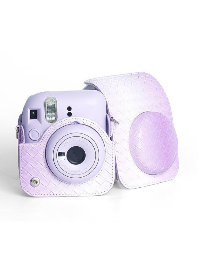 General Applicable to instant mini12 gradient braided pattern camera bag single shoulder protective case photography camera case storage bag  - Image 3