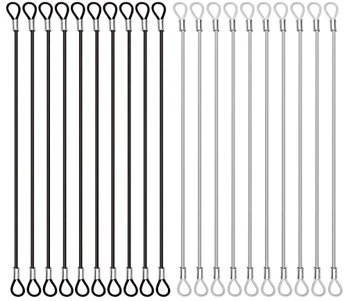 CKANDAY 20 Pack Safety Stainless Steel Tethers,2 Color Coated Security Tether Lanyard Kit Cable Wire Compatible with Sporting Camera All Editions,Action Camera Series Devices and Other Applicable Equipment - Image 1