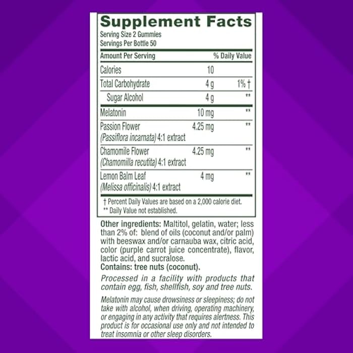 vitafusion Max Strength 10 mg Melatonin Gummies, Strawberry Flavored, Adult Melatonin Gummy Vitamin Supplement, 100 Count, 50 Day Supply - Image 4