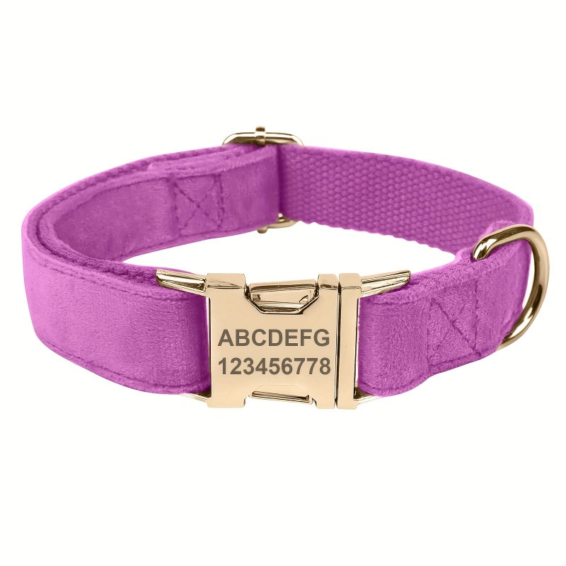 Bronze Velvet Pet Collar Durable for All Breeds M Size - Image 4