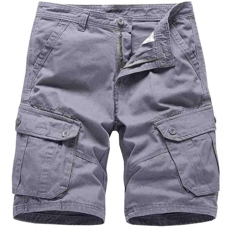 Basoteeuo Mens Cargo Shorts Casual Lightweight with Multi Pockets Summer Outdoor Shorts Grey Size 30 - Image 1
