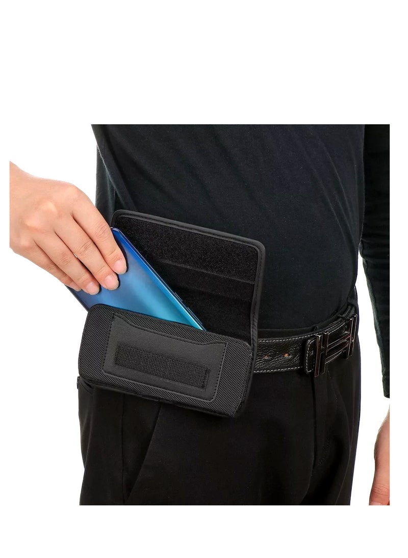 ELLAGECASE حافظة هاتف عالمية أفقية (حجم L) - جودة ممتازة، أنيقة ومريحة، تصميم مدمج ولكنه واسع، إغلاق مريح، فتحة بطاقة مع حماية رقمية - Image 3