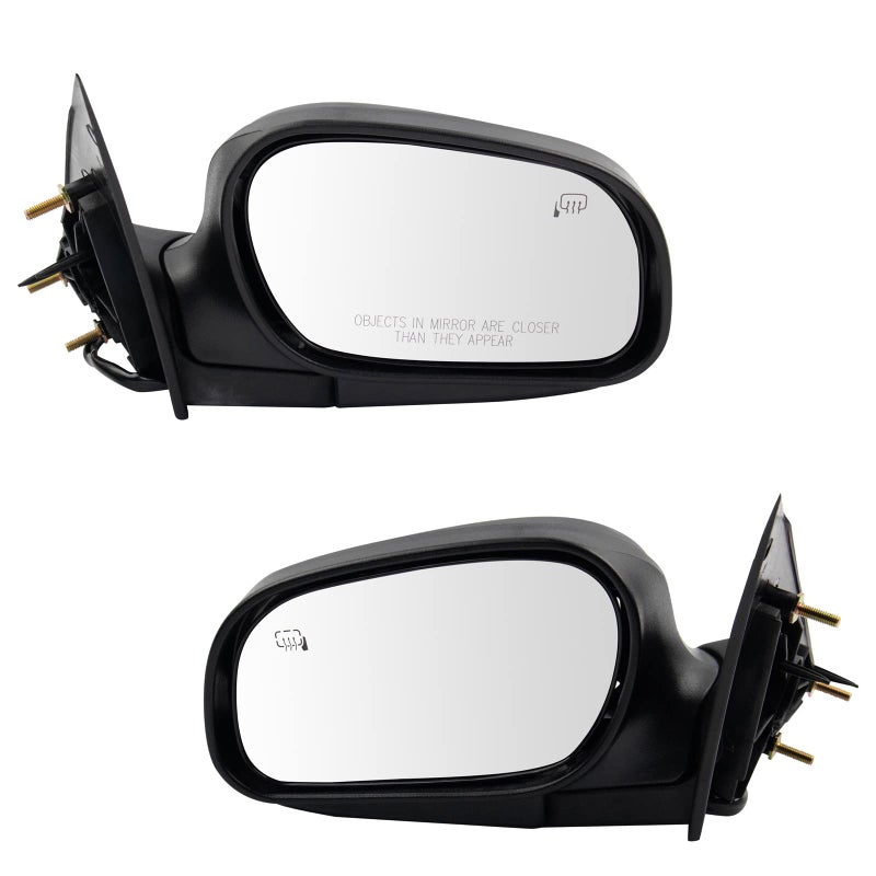 TRQ 2 Piece Driver and Passenger Side Mirror Assembly Set Electric Adjustment Heated No Memory Black Compatible with 20022011 Ford Crown Victoria 20022010 Mercury Grand Marquis 20032004 Marauder