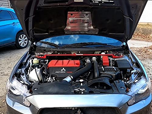 TSUBASA Lift Supports for Mitsubishi Evolution X EVO 10 CZ4A 2008-2015 Front Bonnet Hood Modify Carbon Fiber Gas Charged Shock Dampers Spring Struts Bar (2 PCS) (Normal Black) - Image 2