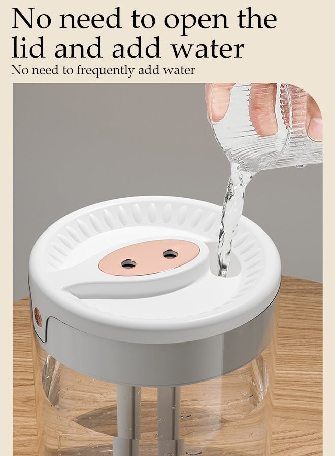 DUNISO 2L Large Capacity Rechargeable Humidifier Dual Spray Mute Ultrasonic Essential Oil Diffuser with LED Light High-frequency Nanoscale Atomizing Air Humidifier Cool Mist Top Fill Bedroom Air Humidifie for Home, Office, Travel - Image 5