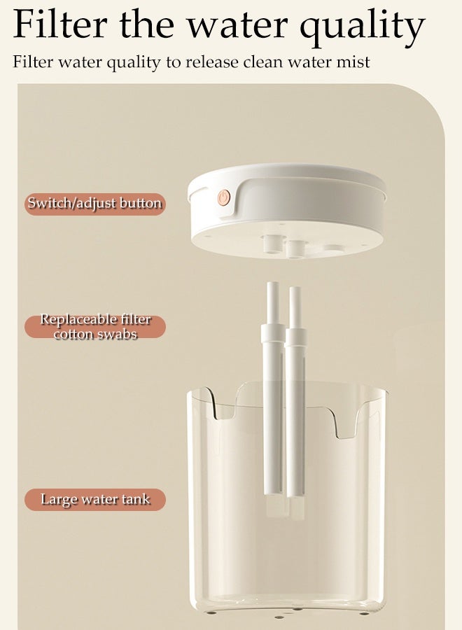 DUNISO 2L Large Capacity Rechargeable Humidifier Dual Spray Mute Ultrasonic Essential Oil Diffuser with LED Light High-frequency Nanoscale Atomizing Air Humidifier Cool Mist Top Fill Bedroom Air Humidifie for Home, Office, Travel - Image 3