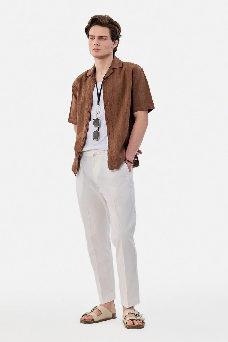 SNITCH Box Fit 100% Cotton Textured Shirt