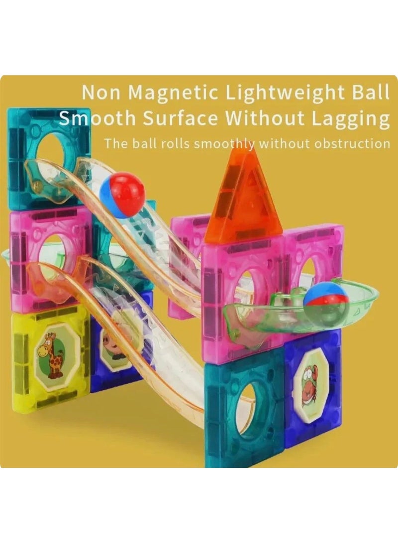 Toyland Magnetic Marble Run Building Blocks Set – 73PCS Creative STEM Construction Toy for Kids - Image 2