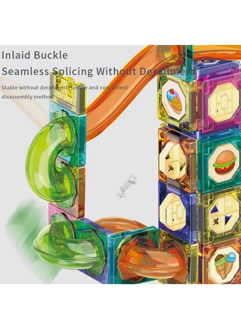 Toyland Magnetic Marble Run Building Blocks Set – 73PCS Creative STEM Construction Toy for Kids - Image 4