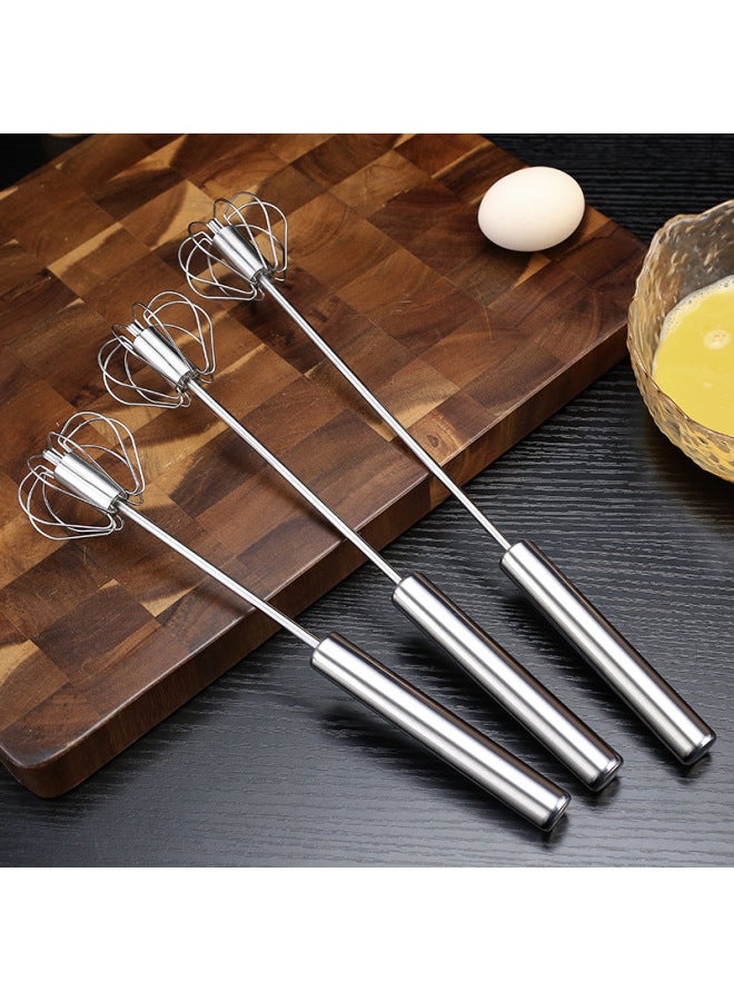 Home Use Stainless Steel Semi-automatic Egg Beater Kitchen Baking Tool Manual Press Type Egg Beater For Daily Use-Color:12-inch  - Image 5