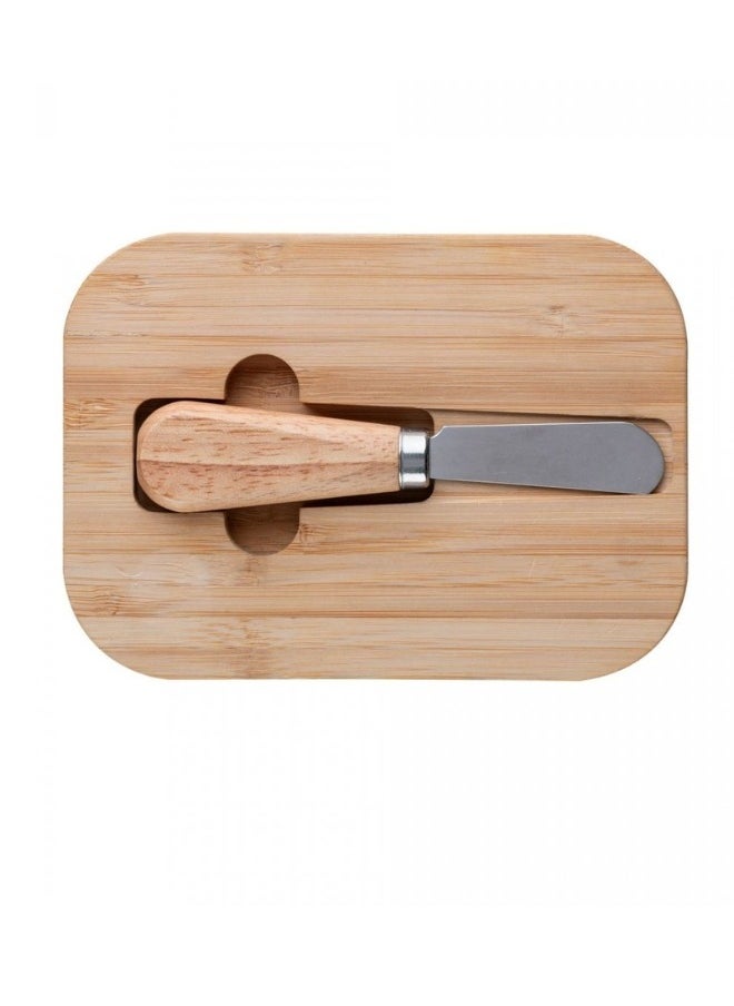 Generic Glass Butter Dish with Wooden Lid and Knife – Elegant Kitchen Essential"  - Image 3