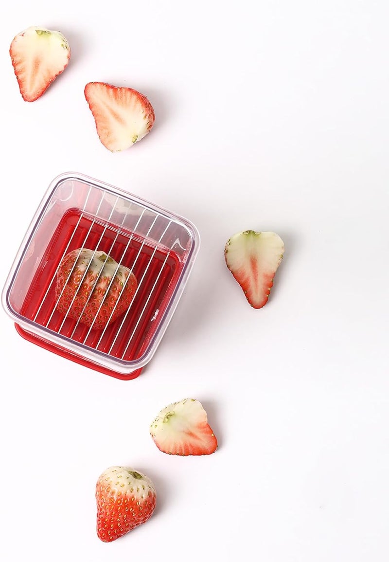 Edgnb 3 Pack Cup Slicers, Fruit Slicer Vegetable Speed Slicer with Push Plate, Cup Egg, Banana Slicers Strawberry Cutter Quickly Making Fruit Vegetable Salad - Image 4