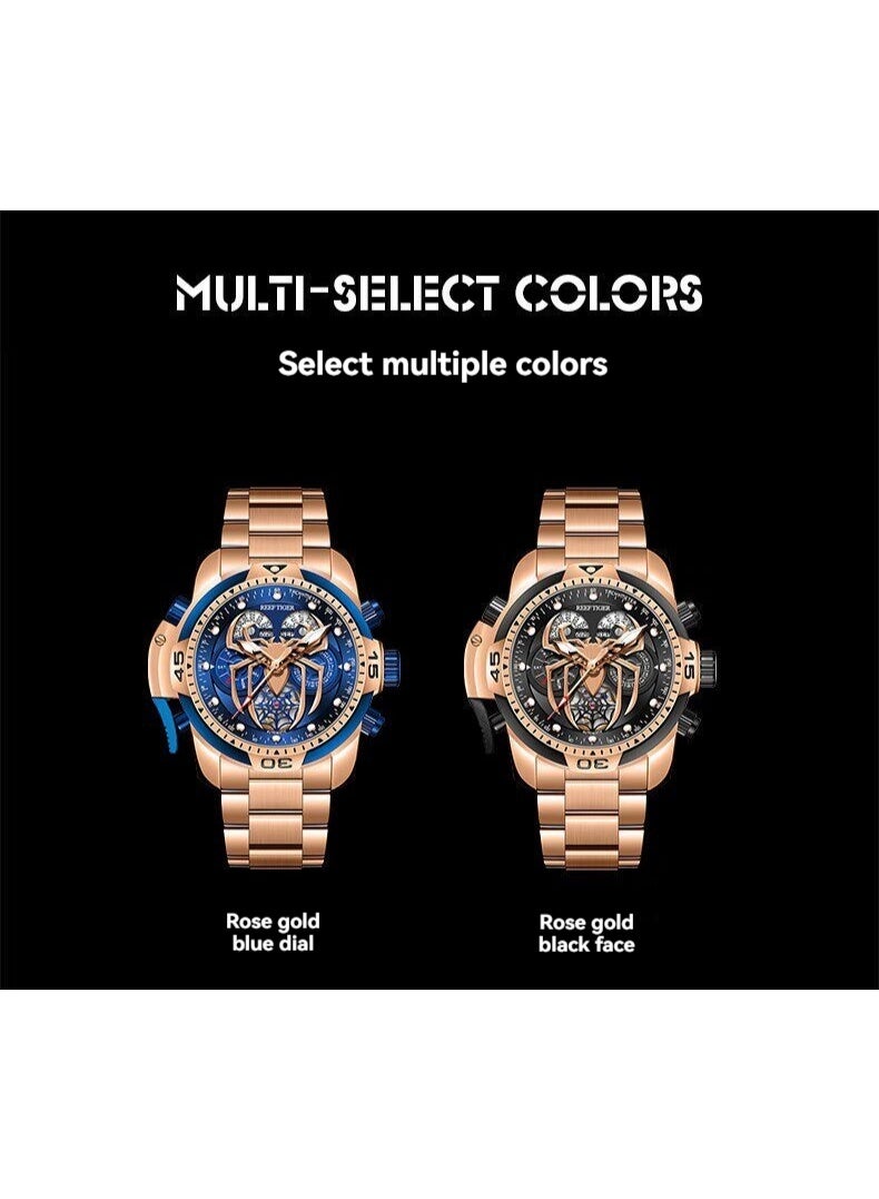 REEF TIGER high-end brand watch, fully automatic mechanical men's watch, fashionable waterproof night light large dial watch - Image 4