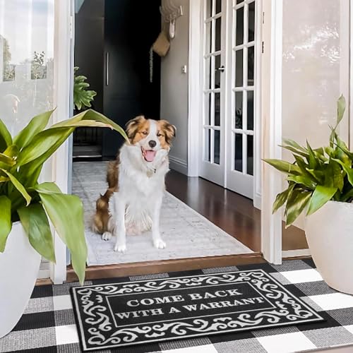 Lzuso Door Mats Welcome Mat Come Back with A Warrant Doormats Outdoor Indoor with Non Slip Rubber Backing Durable Easy to Clean Entrance Funny Mat for Home Farmhouse Patio Front Door Mats - Image 4